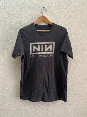 NIN Nine Inch Nails North America Tour 2020 Cold Black Infinite T-Shirt Medium